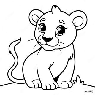 Cute Lion Cub Coloring Page 66268-14491