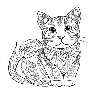 Realistic Cat Coloring Pages