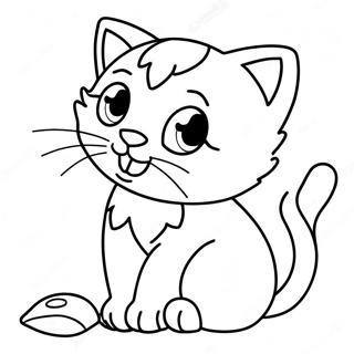 Playful Kitten Coloring Page 66540-14552