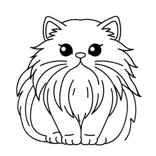 Fluffy Persian Cat Coloring Page 66542-14559
