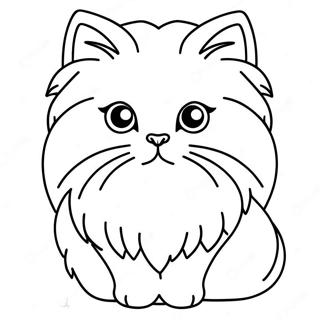 Fluffy Persian Cat Coloring Page 66542-14560