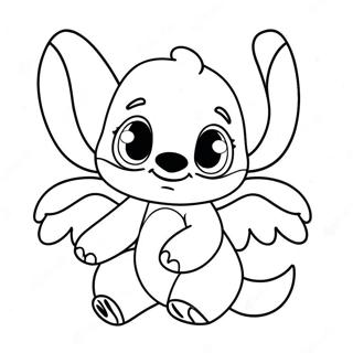 Cute Stitch And Angel Coloring Page 66631-14570