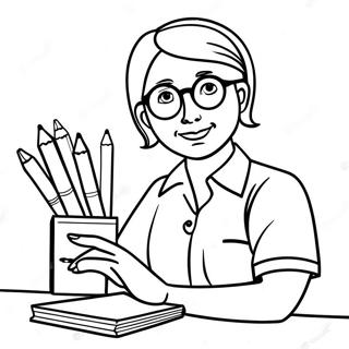Dedicated Teacher Coloring Page 66905-14641