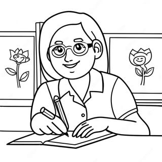 Dedicated Teacher Coloring Page 66905-14642