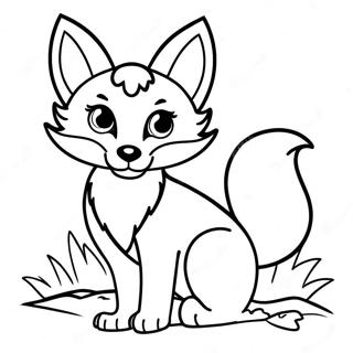 Cute Fox Coloring Page 6739-2302