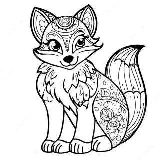 Cute Fox Coloring Page 6739-2303