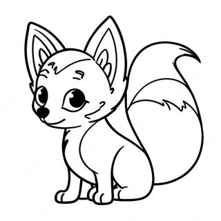 Cute Fox Coloring Page 6739-2304