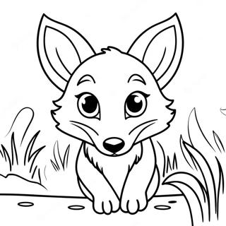 Sly Fox Peeking Coloring Page 6742-1670