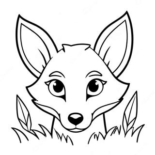 Sly Fox Peeking Coloring Page 6742-1672
