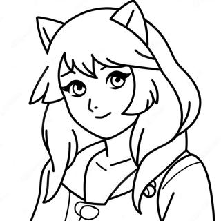 Wolf Anime Girl Coloring Pages