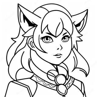 Fierce Wolf Anime Girl Coloring Page 67615-14795