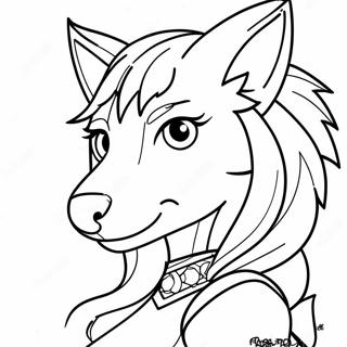 Fierce Wolf Anime Girl Coloring Page 67615-14796