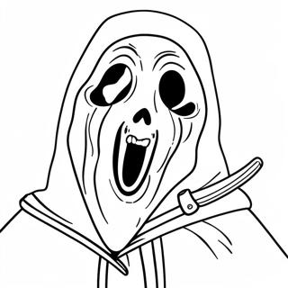 Ghostface With A Bloodied Knife Coloring Page 67889 14863