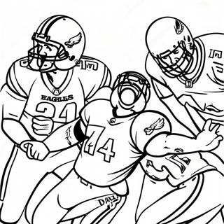 Philadelphia Eagles Players In Action Coloring Page 68497-15002