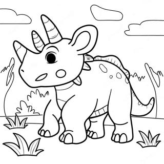 Triceratops Grazing Coloring Page 68680-15038