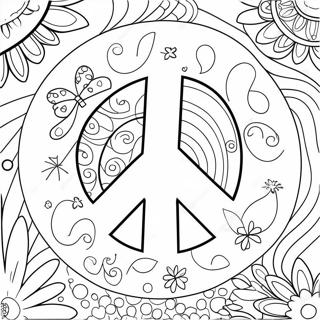 Colorful Peace Sign Coloring Page 68766-15049