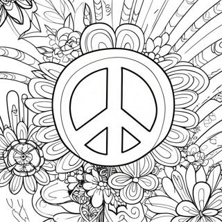 Colorful Peace Sign Coloring Page 68766-15050