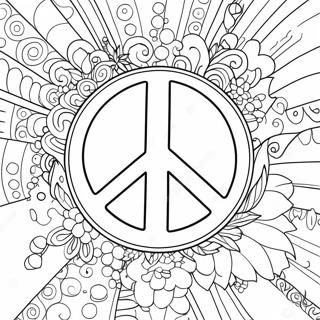 Colorful Peace Sign Coloring Page 68766-15052