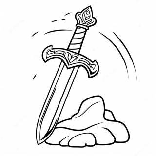 Fantasy Sword In Stone Coloring Page 69862 15297