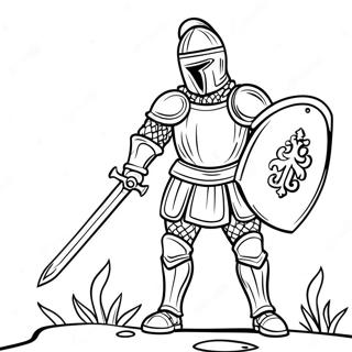 Knight Holding A Sword Coloring Page 69863 15303
