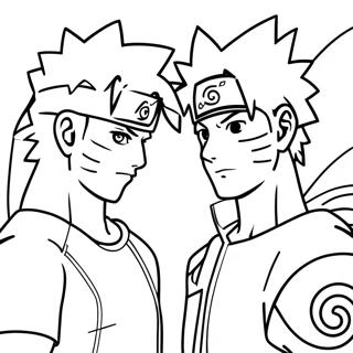 Naruto And Sasuke Friendship Coloring Page 7019 1001