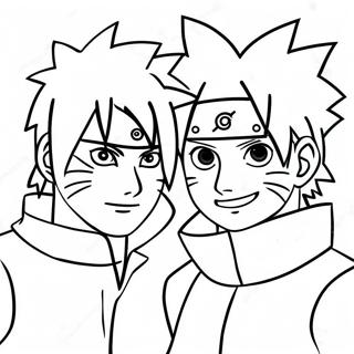 Naruto And Sasuke Friendship Coloring Page 7019 1002