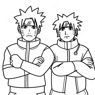 Naruto And Sasuke Friendship Coloring Page 7019 1003