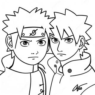 Naruto And Sasuke Friendship Coloring Page 7019 1004