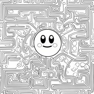 Pacman In A Maze Coloring Page 70596 15453