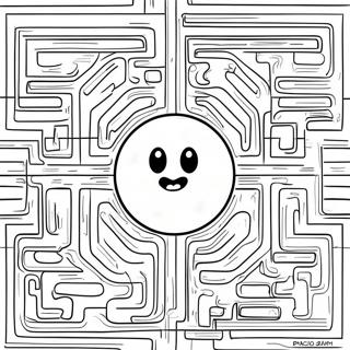 Pacman In A Maze Coloring Page 70596 15454