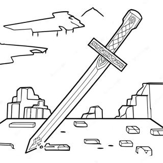 Sword Minecraft Coloring Pages