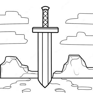 Minecraft Sword Coloring Page 70685-15466