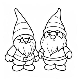 Christmas Gnomes Coloring Pages