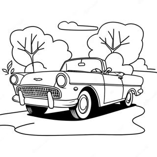 Retro Convertible Coloring Page 71485-15653