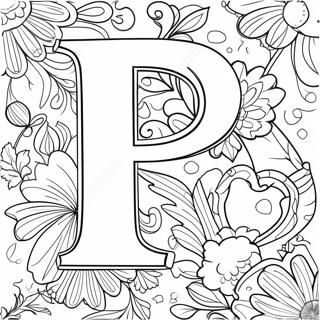 Pretty Letter P Coloring Page 71579 15678