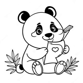 Panda With Letter P Coloring Page 71580-15682
