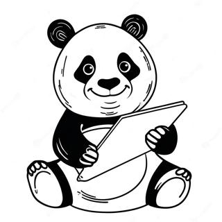 Panda With Letter P Coloring Page 71580-15684