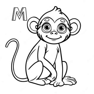 M Is For Monkey Coloring Page 71756-15710