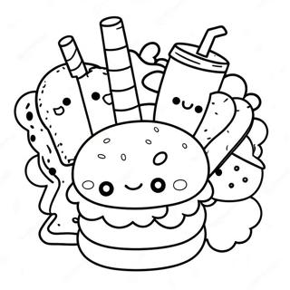 Kawaii Junk Food Coloring Page 72006-15846