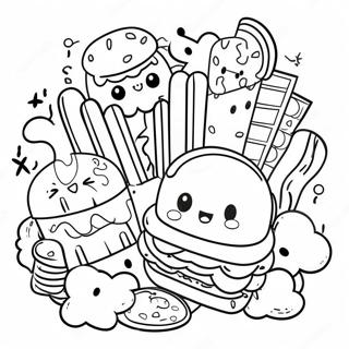 Kawaii Junk Food Coloring Page 72006-15847