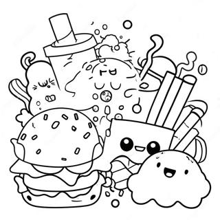 Kawaii Junk Food Coloring Page 72006-15848