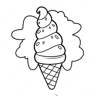 Playful Ice Cream Cone Coloring Page 72009-15857