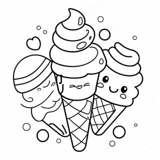 Playful Ice Cream Cone Coloring Page 72009-15859