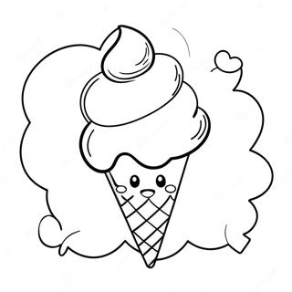 Playful Ice Cream Cone Coloring Page 72009-15860