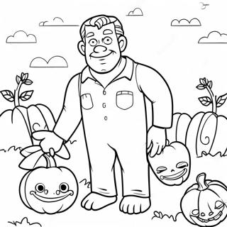 Friendly Frankenstein In A Pumpkin Patch Coloring Page 72060-15902