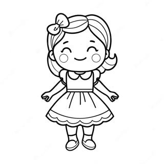 Playful Girl In A Dress Coloring Page 72086-15924