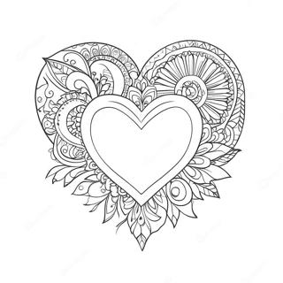 Fancy Heart Coloring Page 72108-15927