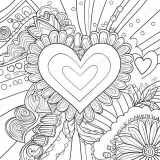 Fancy Heart Coloring Page 72108-15928