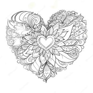 Sparkling Fancy Heart Coloring Page 72109-15929