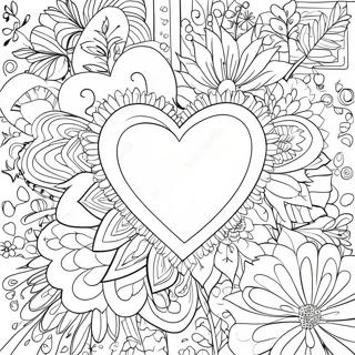 Floral Fancy Heart Coloring Page 72112-15942